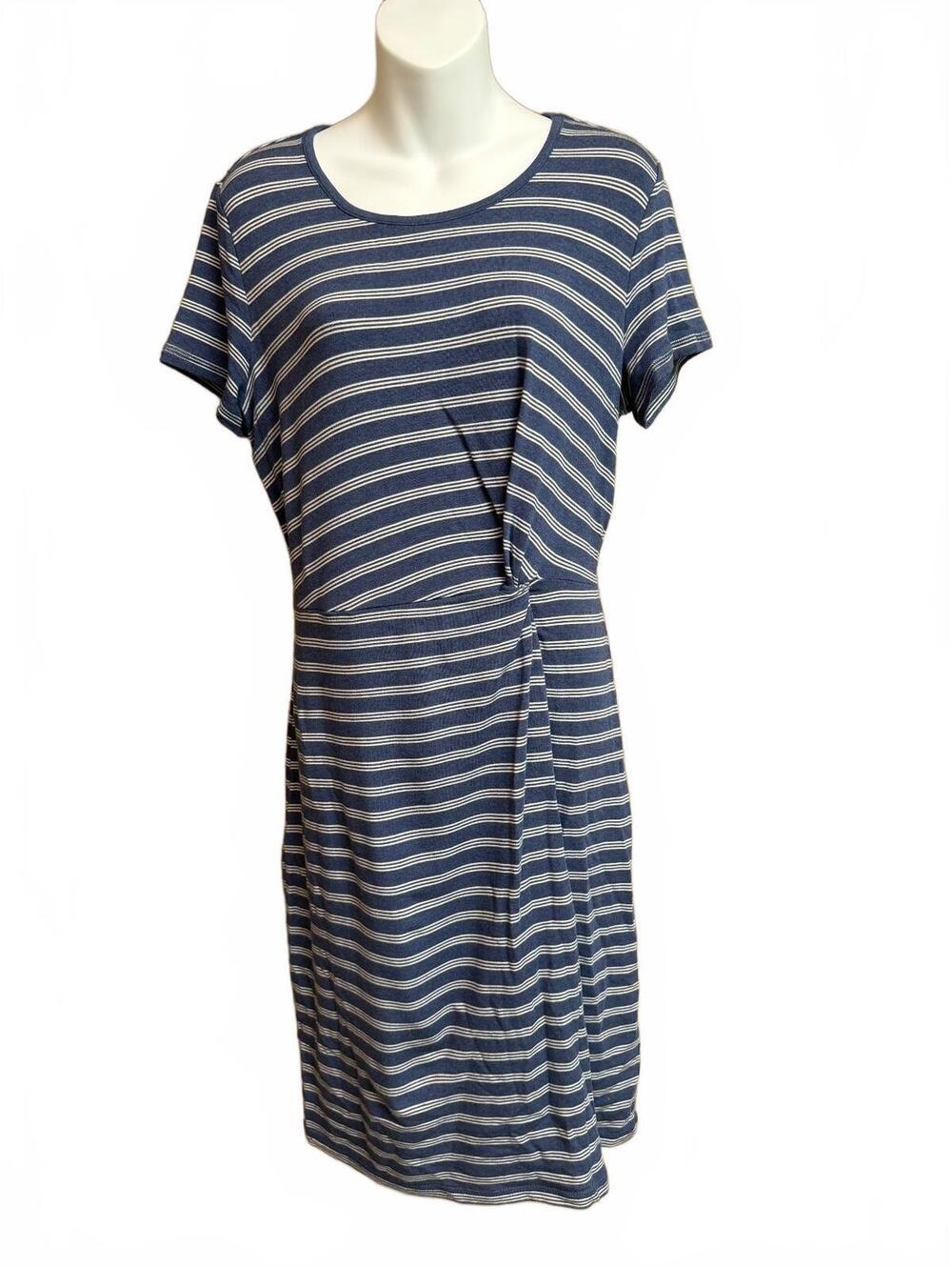 T by Talbots Blue & white Striped Dress -Small